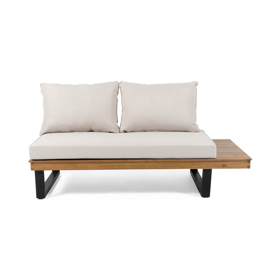 Abhipsa 4 Piece Teak Sectional Seating Group with Cushions Union Rustic