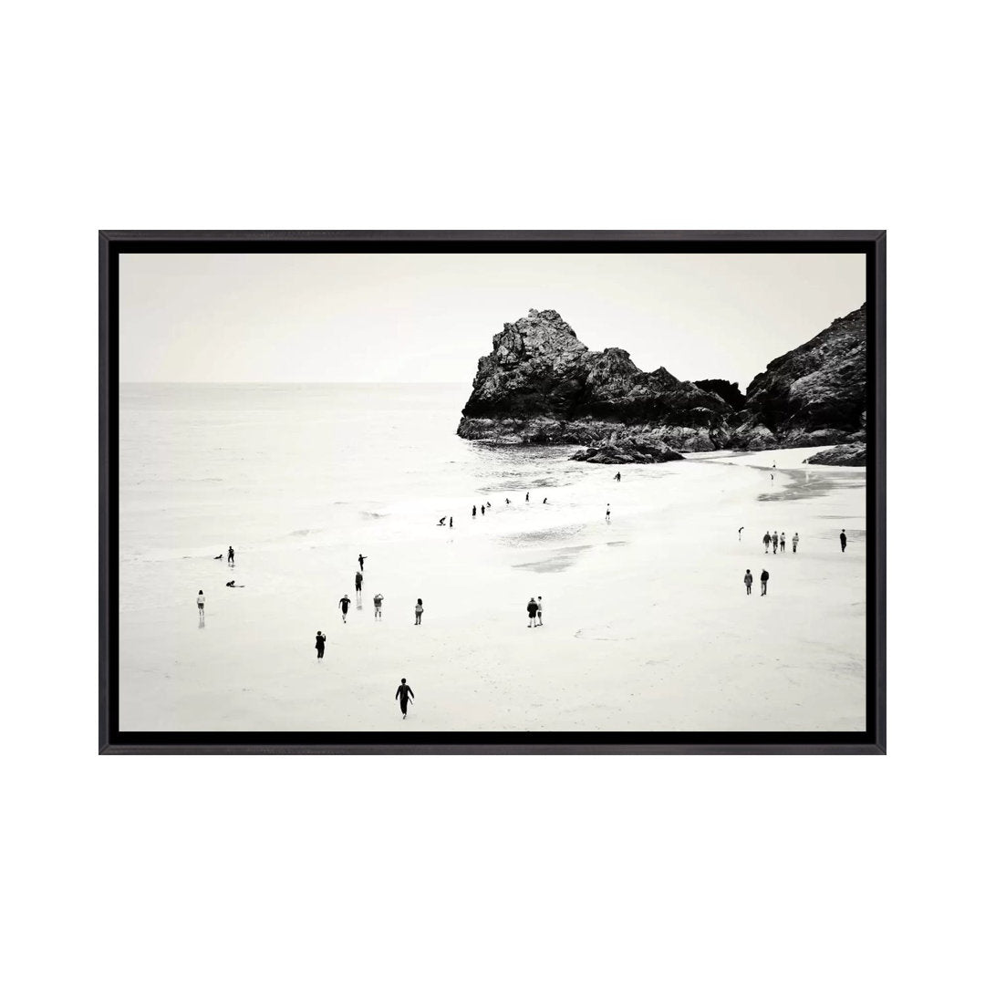 Cornwall Beach Life Photographic Print East Urban Home Size: 18" H x 26" W x 1.5" D Format: Distressed Black Framed Canvas