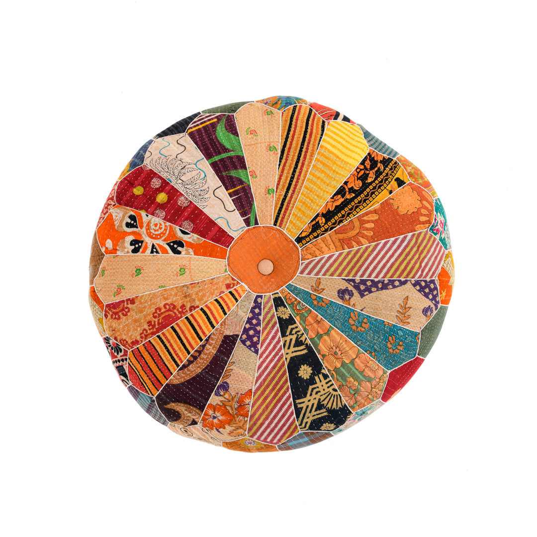 Trujillo Jowers 24'' Wide Round Abstract Pouf Ottoman Langley Street®