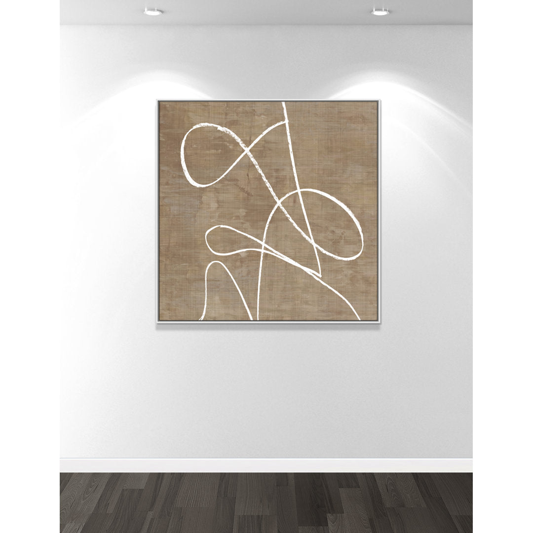 Swooping Lines - Floater Frame Painting on Canvas Joss & Main Size: 46.5" H x 46.5" W x 2" D Format: White
