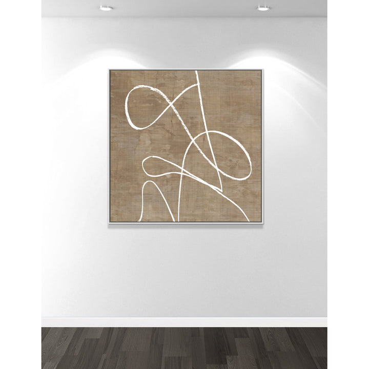 Swooping Lines - Floater Frame Painting on Canvas Joss & Main Size: 46.5" H x 46.5" W x 2" D Format: White