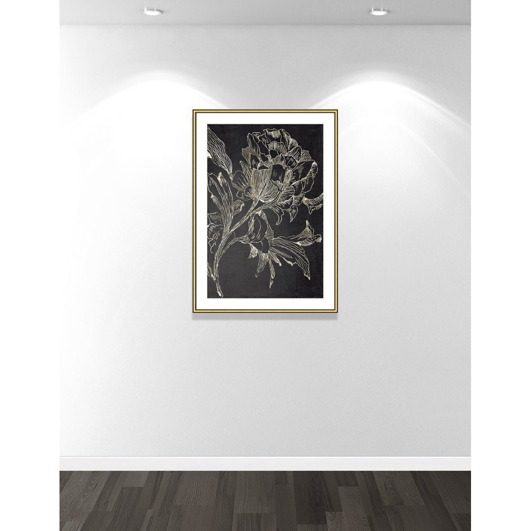 Golden Flower Folklore I by Asia Jensen - Picture Frame Graphic Art Print Joss & Main Size: 42.75" H x 30.75" W Format: Gold Framed