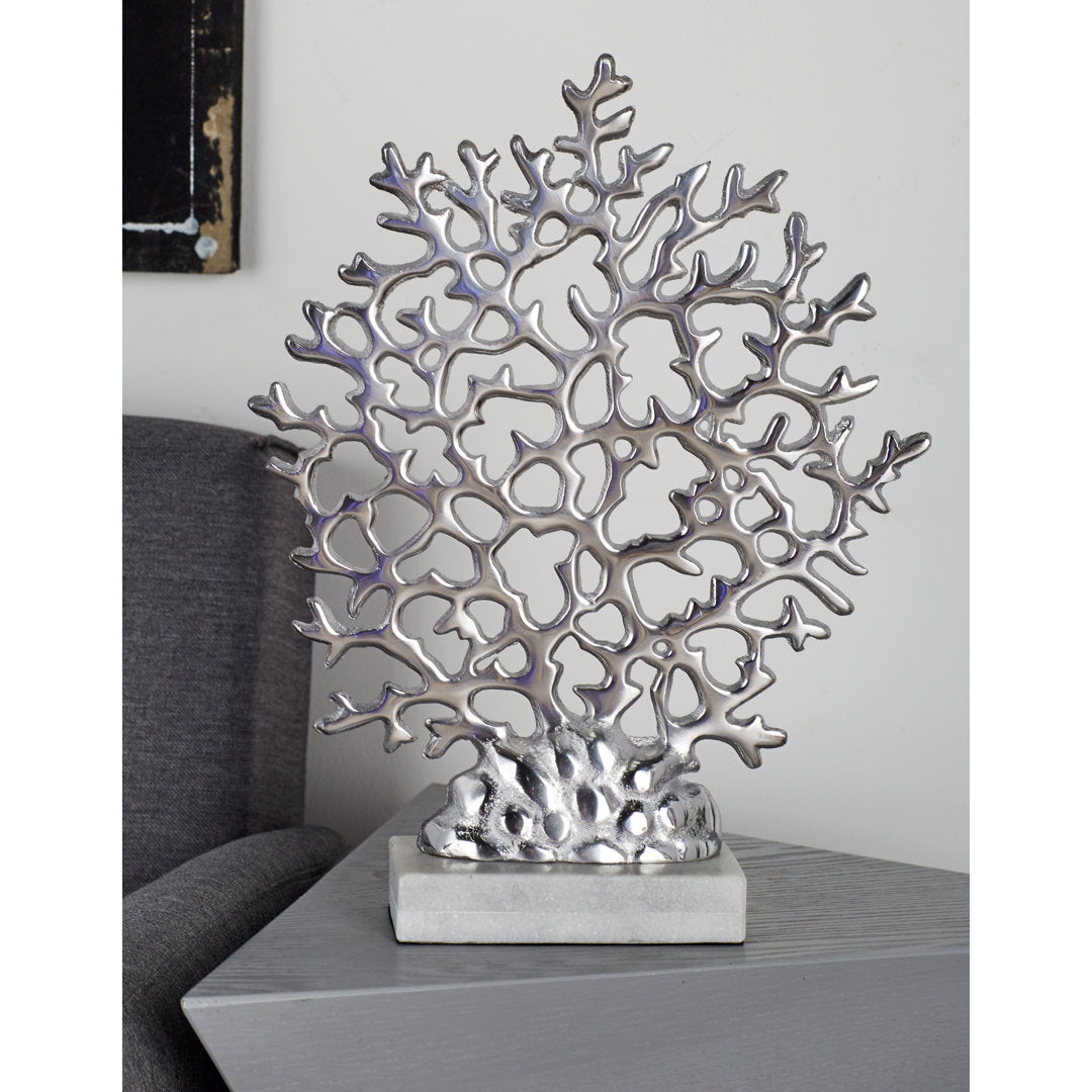 Sizer Aluminum Coral Marble Base Sculpture Highland Dunes