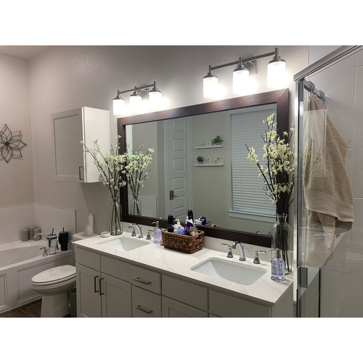 Shmuel Wood Framed with Safety Backing Ideal for Bathroom / Vanity Mirror Wade Logan® Size: 20" x 36" Finish: Espresso Textured