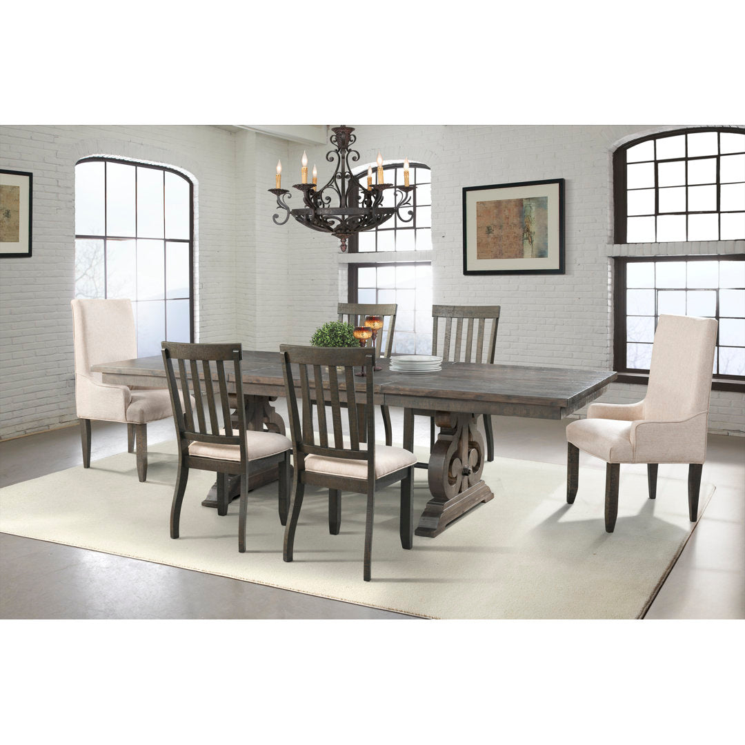 Kalysia 42'' Solid Wood Trestle Dining Table Canora Grey