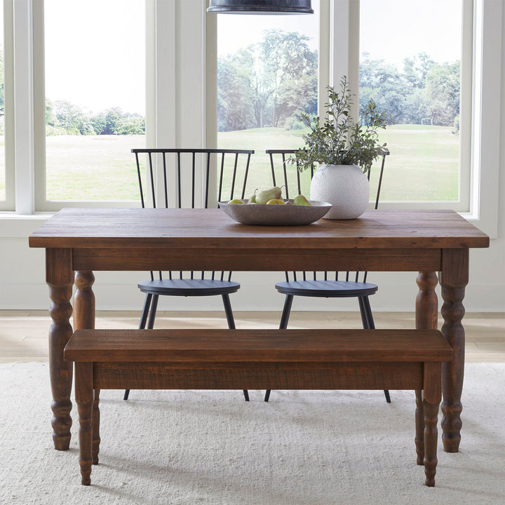 Valerie Dining Table Grain Wood Furniture Color: Rustic Walnut