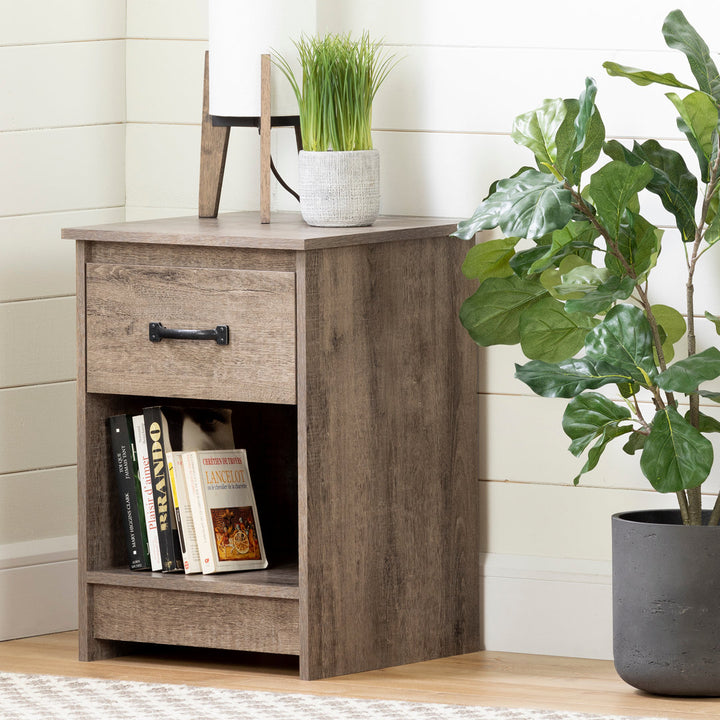 Tassio 1 Drawer Nightstand South Shore Color: Weathered Oak