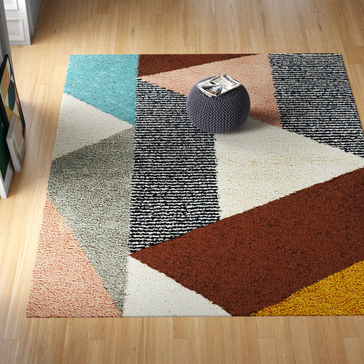 Satterlee Geometric Orange/Gray/Brown Area Rug Mercury Row® Rug Size: Rectangle 7'10" x 10'
