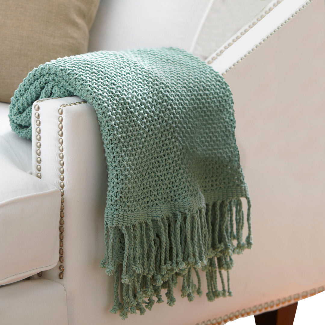 Duien Cotton Throw Birch Lane™ Color: Teal