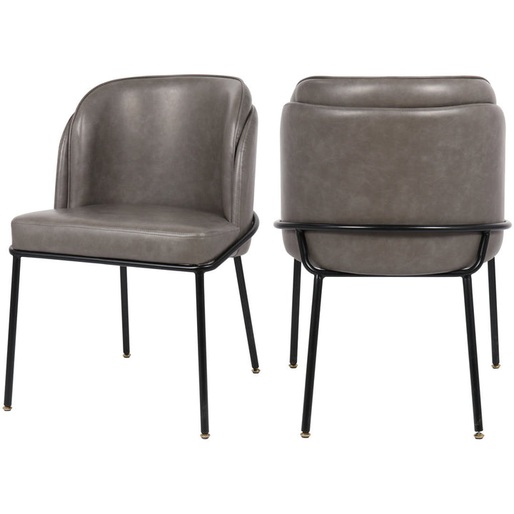 Philpott Faux Leather Dining Chair, Set Of 2 (Set of 2) Trent Austin Design® Upholstery Color: Gray