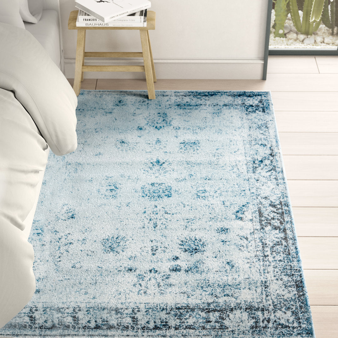 Brandt Abstract Light Blue/Navy Area Rug Mistana™ Rug Size: Rectangle 8' x 11'