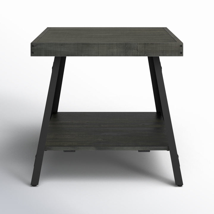 Laguna Solid Wood End Table with Storage Sand & Stable™ Color: Gray