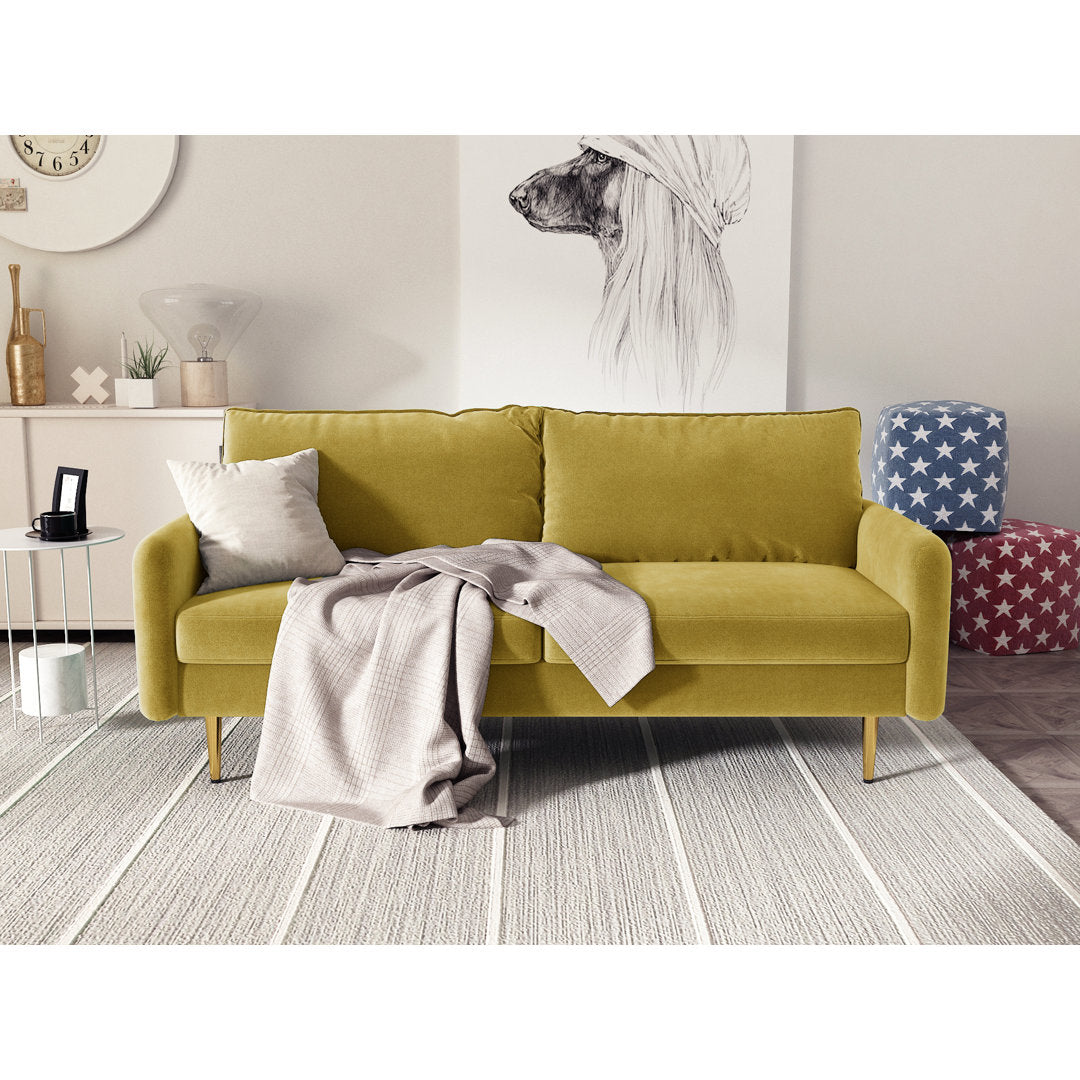 Javonta 70'' Upholstered Sofa Everly Quinn Fabric: Golden Velvet
