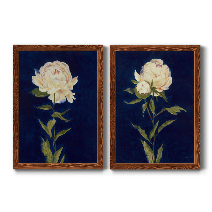 PRETTY AS A PEONY I - 2 Piece Picture Frame Print Set on Canvas Lark Manor™ Frame Color: Maple Framed Size: 37.5" H x 55" W x 1.5" D