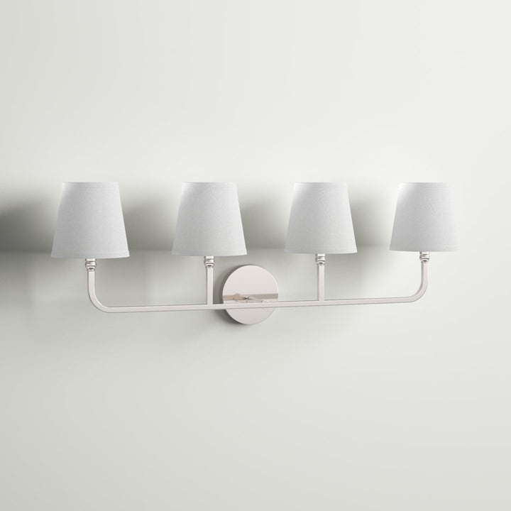Climsland Dimmable Vanity Light Three Posts™ Number of Lights: 4, Finish: Polished Nickel