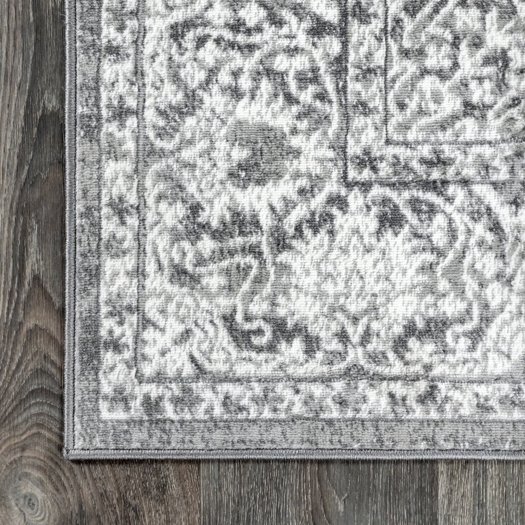 Blane Modern Vintage Medallion Light Gray Rug World Menagerie Rug Size: Rectangle 3' x 5'