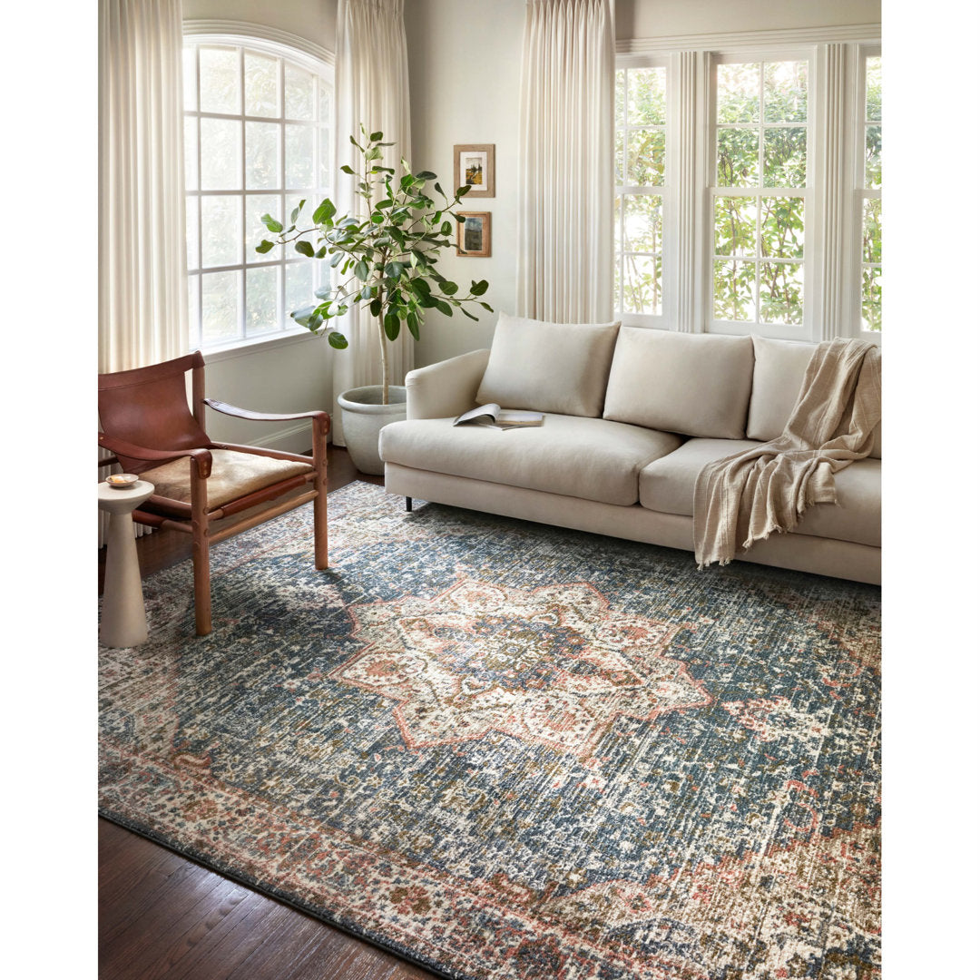 Worchester Oriental Navy/Red Area Rug Bungalow Rose Rug Size: Rectangle 2'7" x 4'