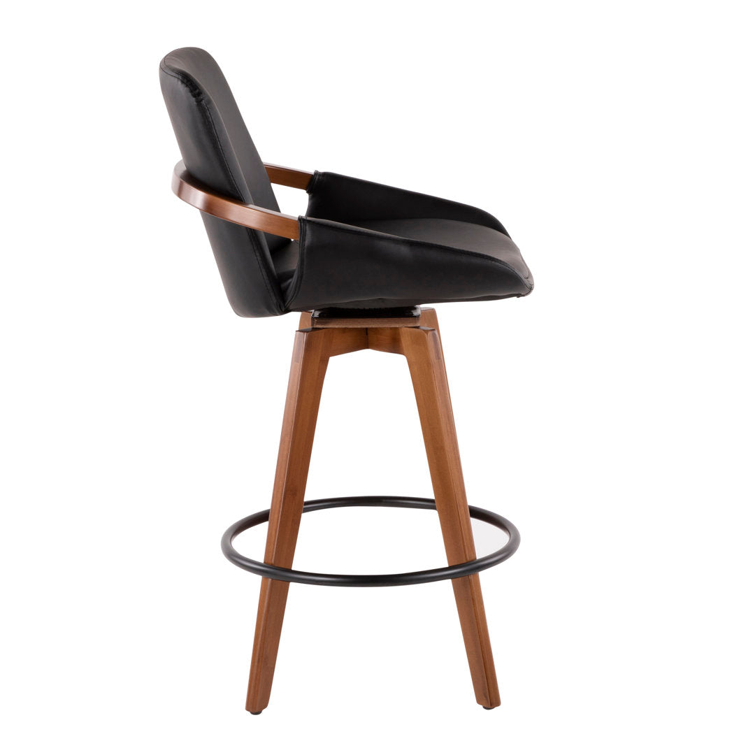 Whitacre Swivel Stool Wade Logan® Upholstery: Black Faux Leather, Seat Height: Counter Stool (26" Seat Height)