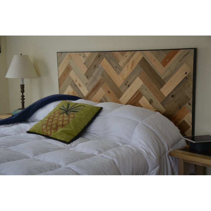 Timberchic River Reclaimed Wooden Wall planks - Simple Peel & Stick Wall Covering Application for DIY Accent Wall & Home Improvement - Premium Wall Paneling - Herringbone Pattern Timber Chic Color: River Planks