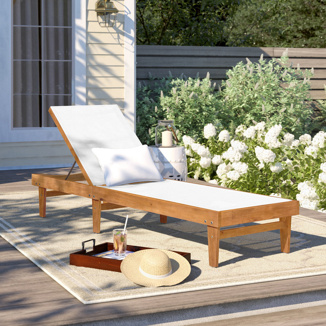 Scheiner 24'' Outdoor Acacia Chaise Lounge (Set of 2) Birch Lane™ Color: Teak