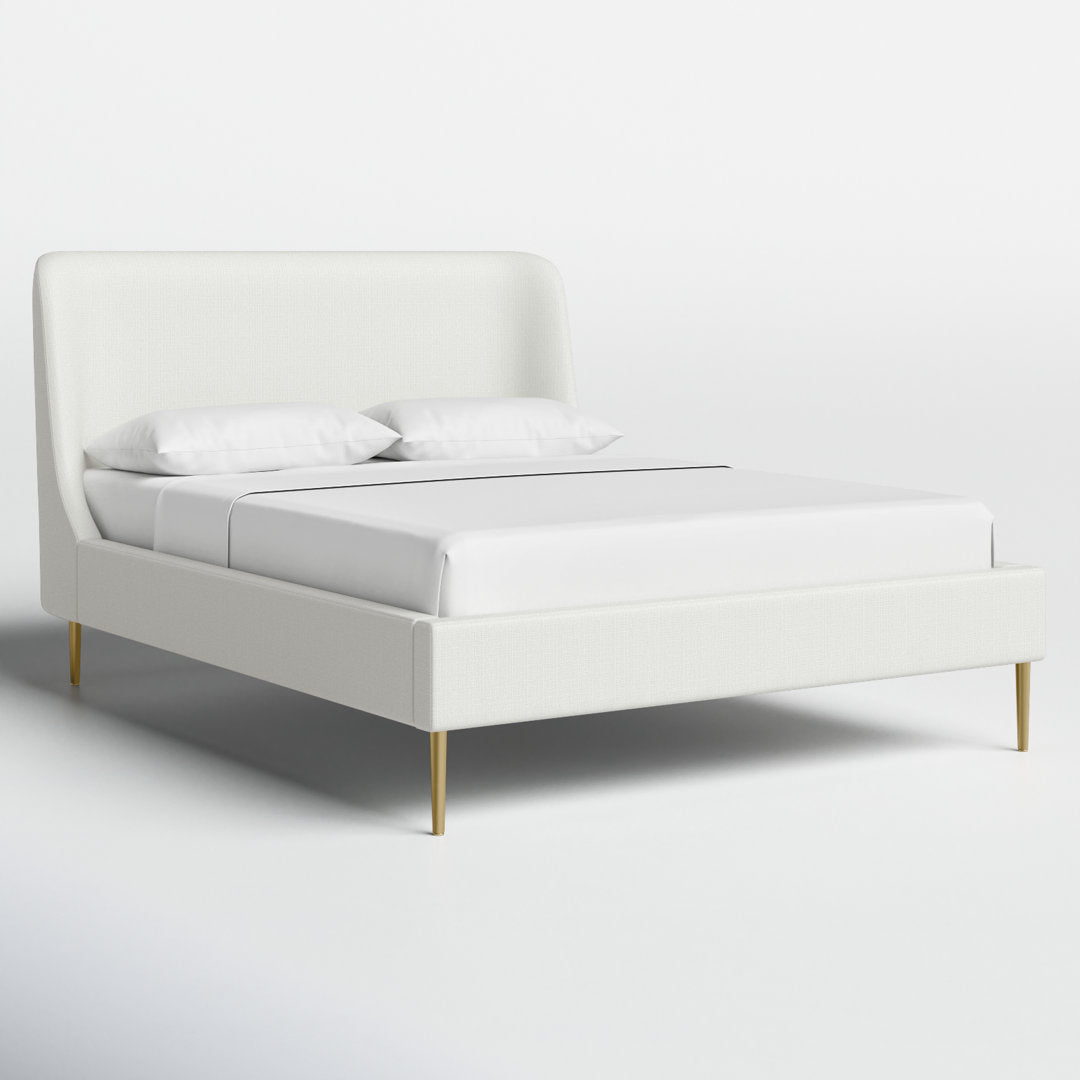 Venedy Upholstered Low Profile Platform Bed Joss & Main Color: White Size: Queen