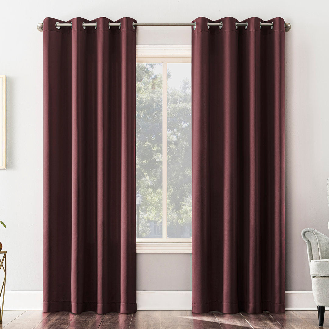 Wayfair Basics Blackout Grommet Curtain Panel Wayfair Basics® Curtain Color: Merlot Red Size per Panel: 40" W x 63" L