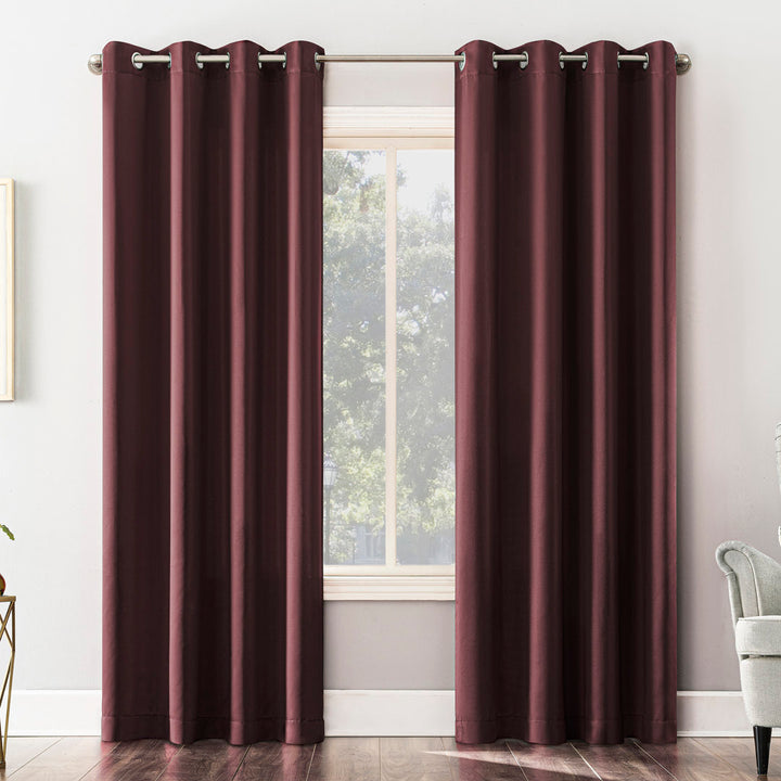 Wayfair Basics Blackout Grommet Curtain Panel Wayfair Basics® Curtain Color: Merlot Red Size per Panel: 40" W x 63" L