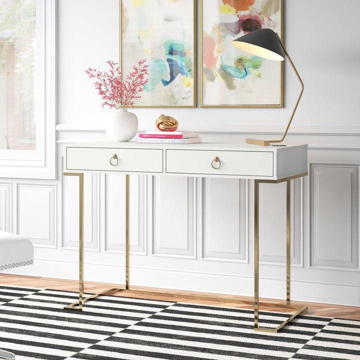 Battista Writing Desk Willa Arlo™ Interiors Color (Top): White