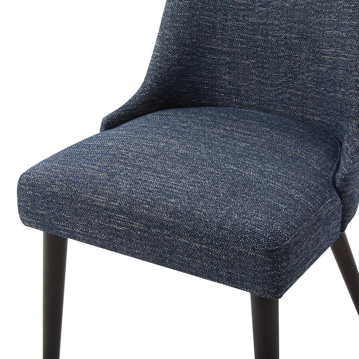 Brently Upholstered Dining Chair (Set of 2) Wade Logan® Upholstery Color: Dark Blue