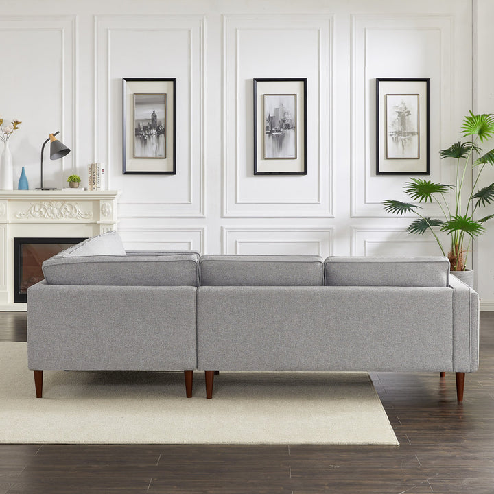 Isaak 105" Wide Symmetrical Corner Etta Avenue™ Fabric: Gray Linen