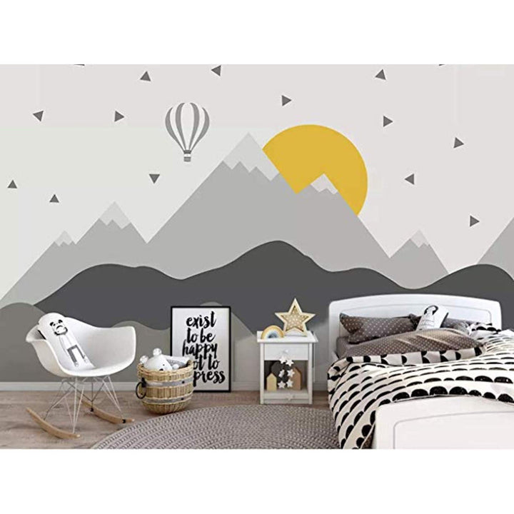 Aitken Peel And Stick Hot Air Balloon Kids Mountain Wallpaper Redwood Rover Size: 4" W x 72" L
