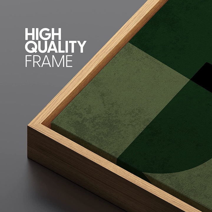 SIGNLEADER Framed Canvas Print Wall Art Set Green White Geometric Mid-Century Figures Abstract Shapes Illustrations Modern Art Boho Decorative For Living Room, Bedroom, Office -2204-M11 Green SIGNLEADER Size: 16" W x 24" H Format: Brown Framed
