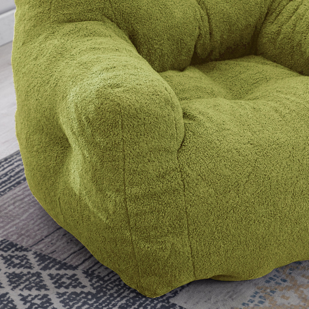 Medium Bean Bag Chair Viv + Rae™ Body Fabric: Lawn Green Faux Fur
