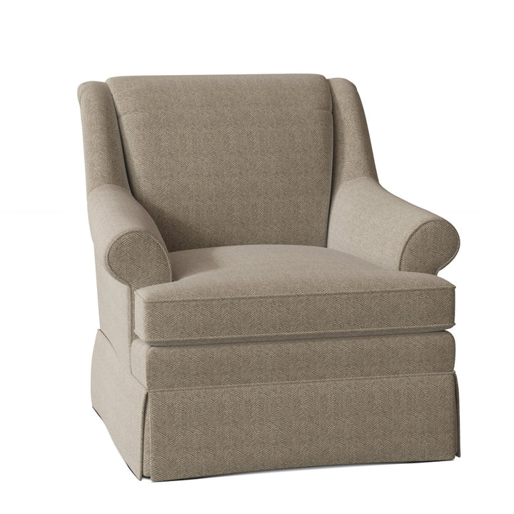 Amrin 35" Wide Armchair Lark Manor™ Body Fabric: Peyton 8 Brown Performance Twill, Arm Covers: Yes