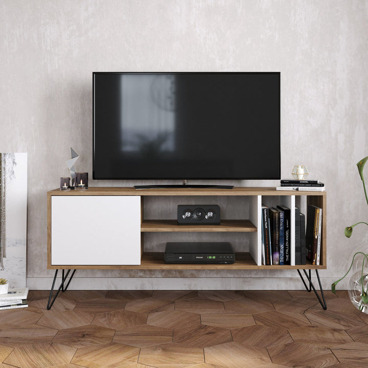 Umaima TV Stand for TVs up to 65" Wrought Studio™ Color: Walnut/White