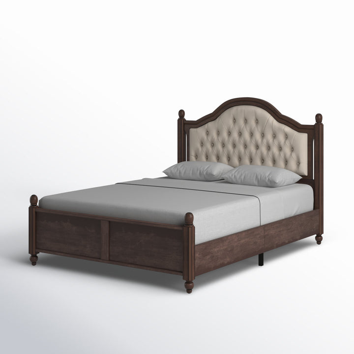 Amilio Upholstered Bed Solid Wood Platform Lark Manor™ Size: Queen