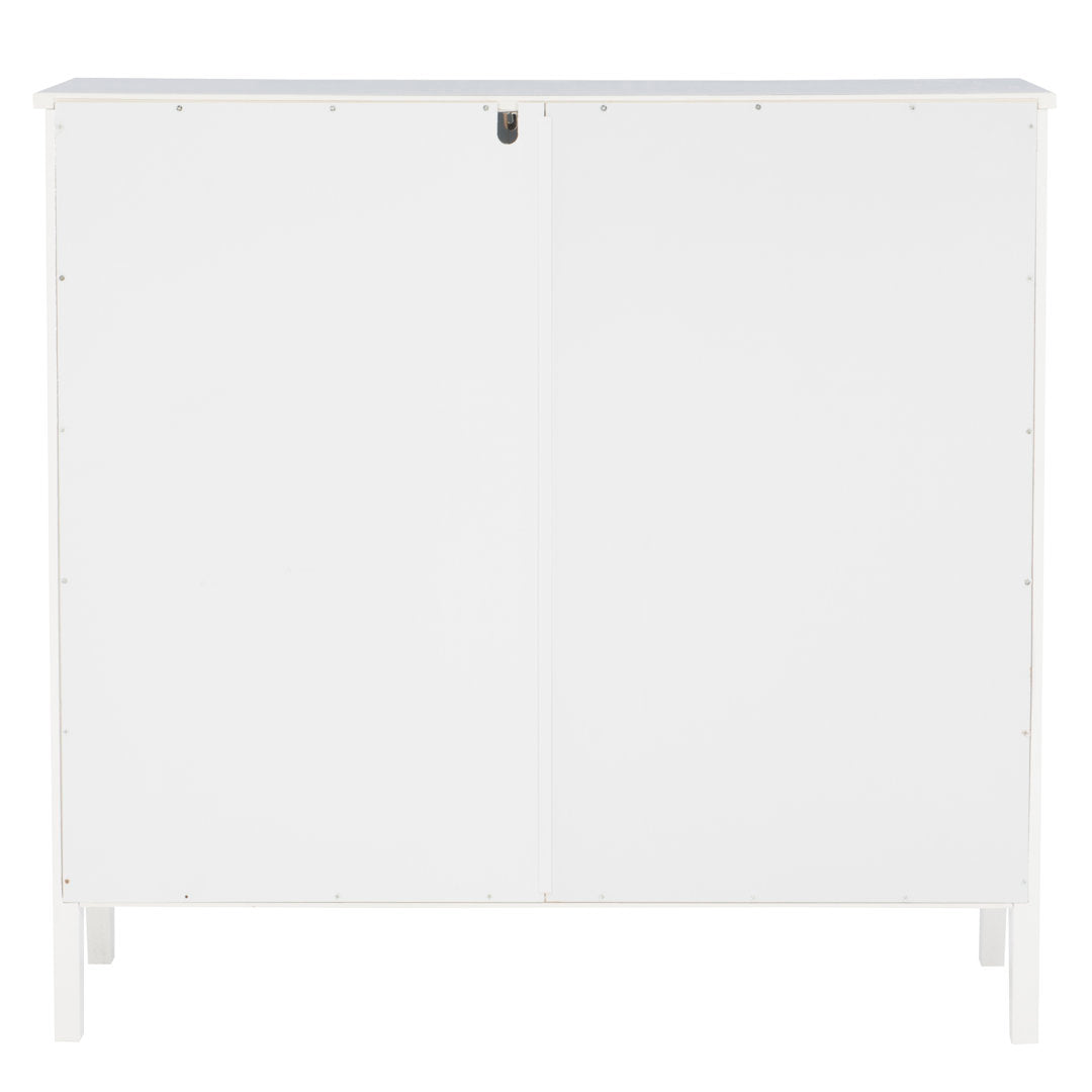 Fiama 38" Three Shelf Accent Cabinet with Two Glass Doors Red Barrel Studio® Color: White
