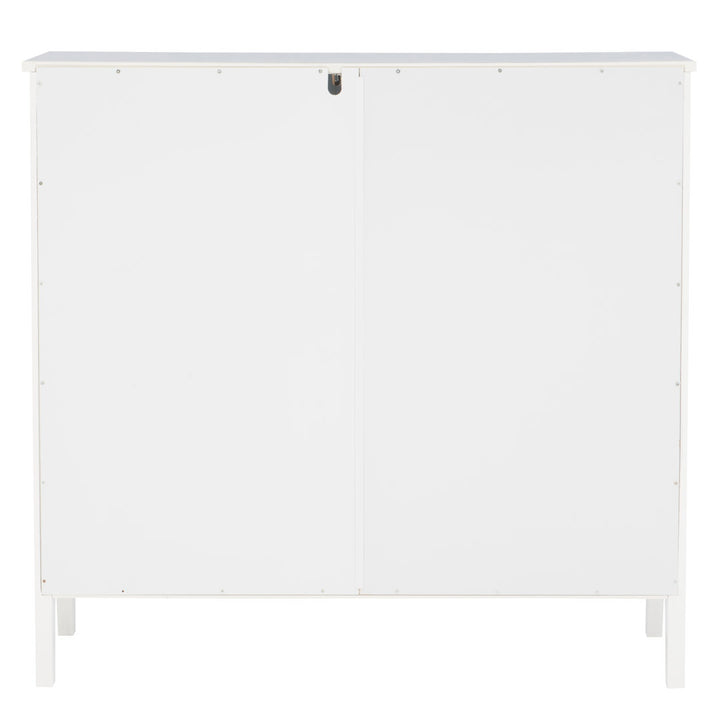 Fiama 38" Three Shelf Accent Cabinet with Two Glass Doors Red Barrel Studio® Color: White