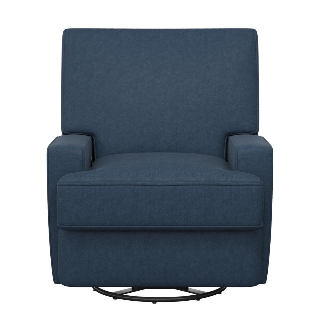 Abingdon Upholstered Swivel Reclining Glider Mack & Milo™ Upholstery Color: Navy Velvet