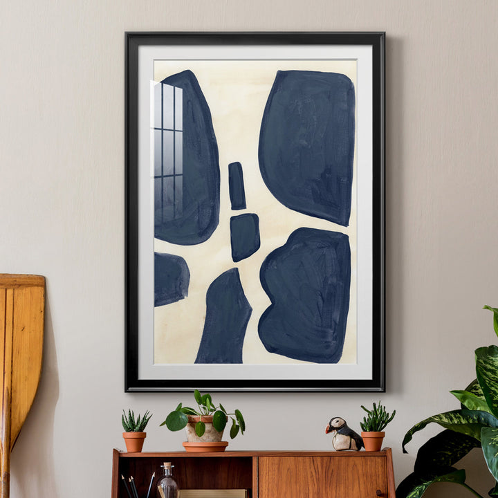 Blue Pieces II - Picture Frame Print Orren Ellis Size: 42.5" H x 30.5" W x 1" D Format: Black