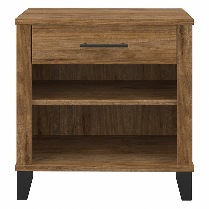 Laia 1 - Drawer Nightstand in Ash Gray Union Rustic Color: Fresh Walnut
