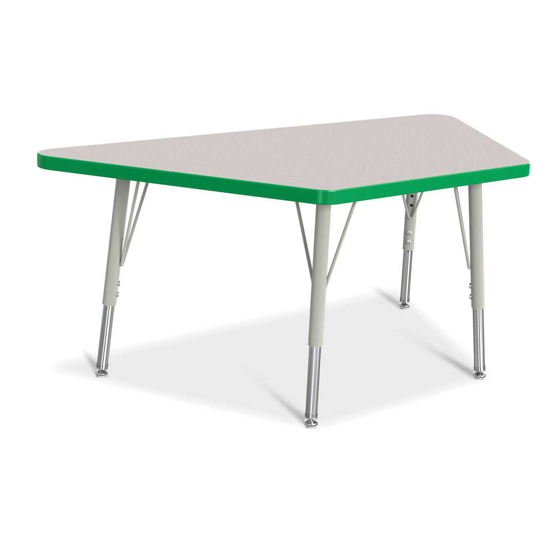 Berries® Trapezoid Activity Tables Jonti-Craft Size: 28" W x 48" D (Elementary size: 15" - 24" H) Side Finish: Maple