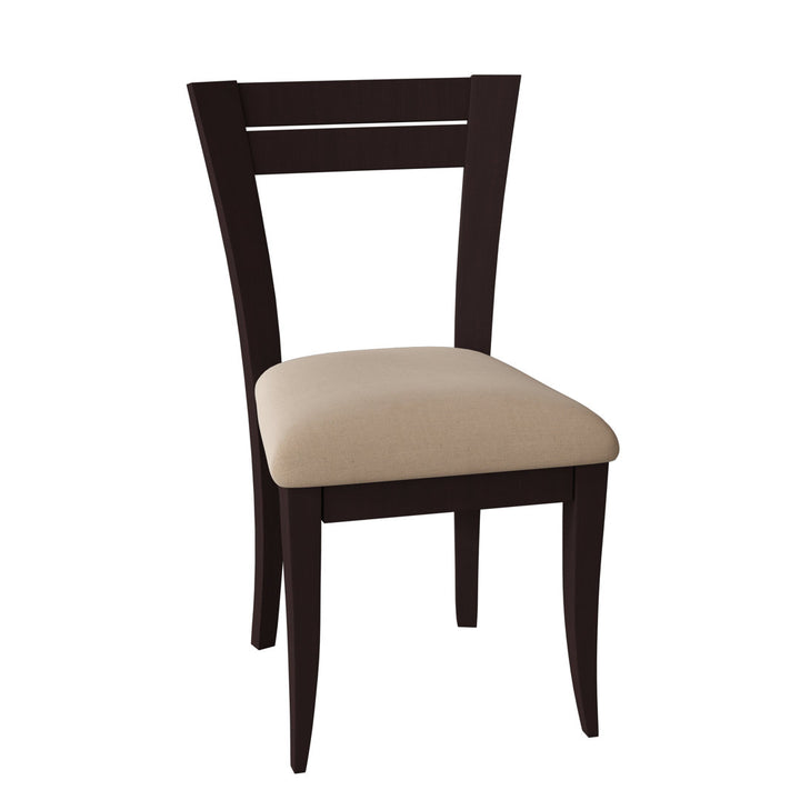 Claverley Ladder Back Side Chair Red Barrel Studio® Upholstery Color: Charcoal, Frame Color: Chocolate