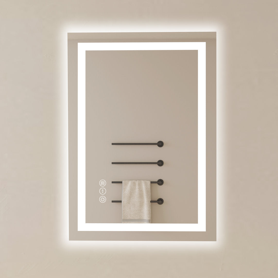 Dokes Frameless LED Vanity Wall Mirror Passed ETL Wrought Studio™ Size: 28" x 20"