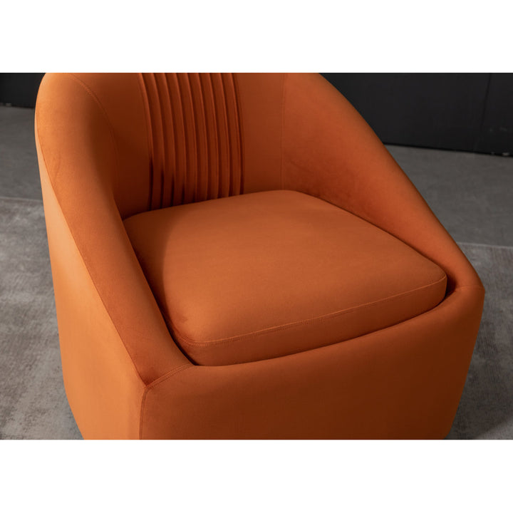 Arrun 28" W Velvet Swivel Barrel Chair (Set of 2) Wade Logan® Fabric: Orange Velvet
