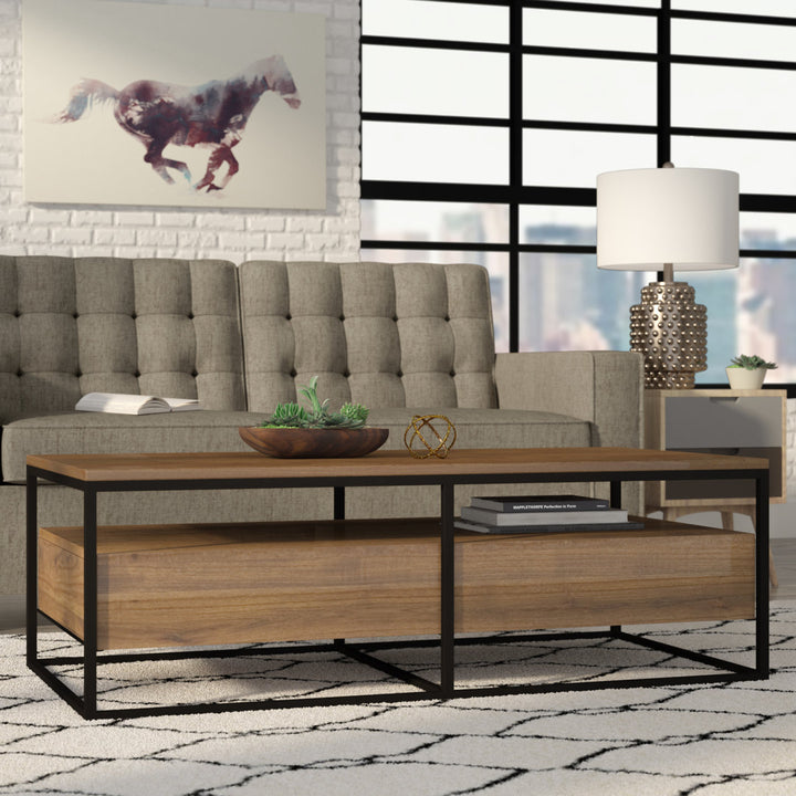 Paulette Solid Wood Frame Coffee Table with Storage AllModern