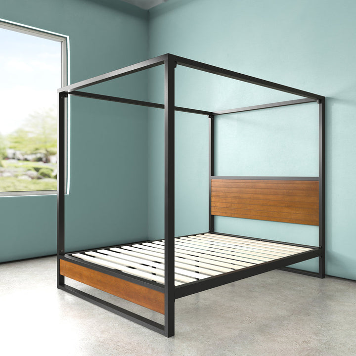 Lazio Canopy Bed Wade Logan® Size: Queen