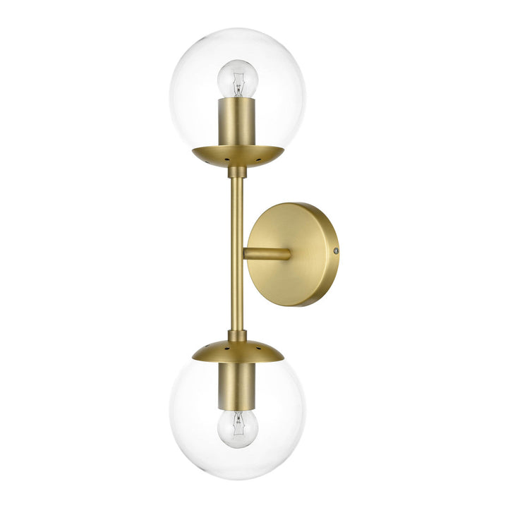 Cournoyer 2-Light Dimmable Wallchiere George Oliver Shade Color: Clear Finish: Brushed Brass