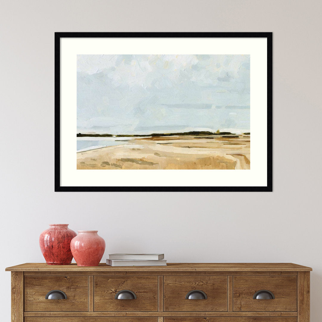 Quiet Coast I by Emma Caroline - Picture Frame Painting Print on Paper Joss & Main Size: 27" H x 37" W Format: Black Framed Paper