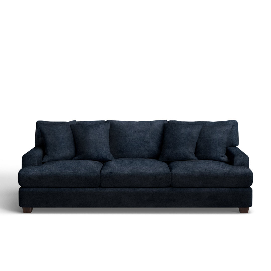 Emilio 90" Recessed Arm Sofa with Reversible Cushions Wayfair Custom Upholstery™ Fabric: Bella Ink Performance Velvet